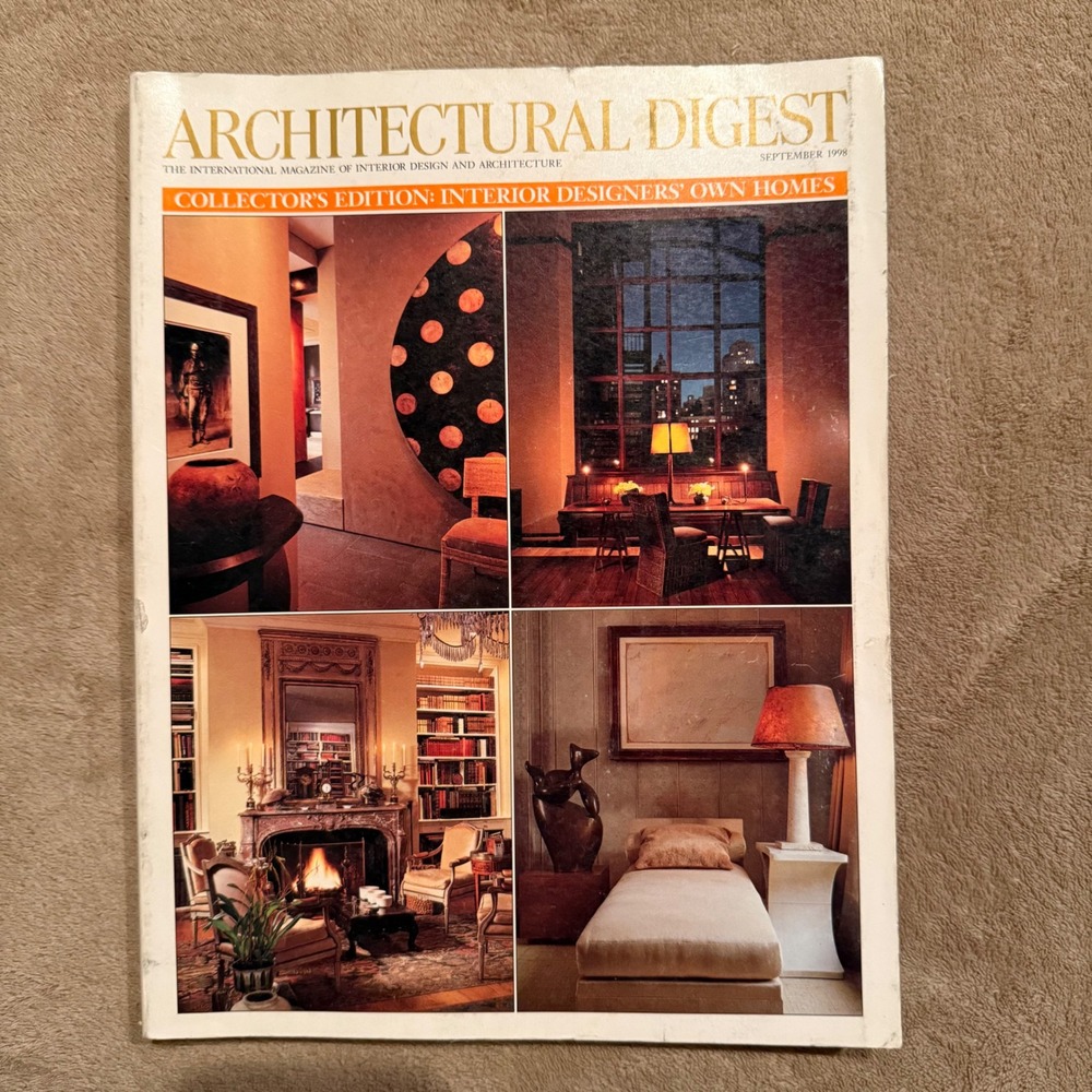 Architectural Digest Sept 1998 Interior Designers Own Homes Vintage Magazine